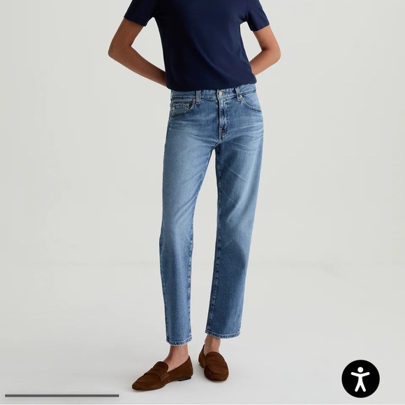 AG Ex Boyfriend Slim-Slouchy Slim Denim Blue Jeans 25R - Picture 1 of 9